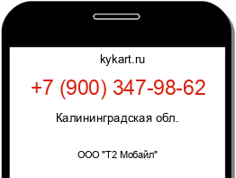 Информация о номере телефона +7 (900) 347-98-62: регион, оператор
