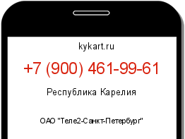 Информация о номере телефона +7 (900) 461-99-61: регион, оператор