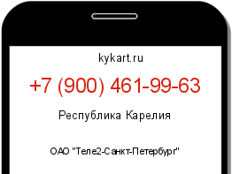 Информация о номере телефона +7 (900) 461-99-63: регион, оператор