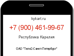 Информация о номере телефона +7 (900) 461-99-67: регион, оператор