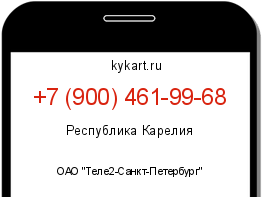 Информация о номере телефона +7 (900) 461-99-68: регион, оператор