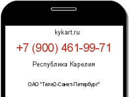 Информация о номере телефона +7 (900) 461-99-71: регион, оператор