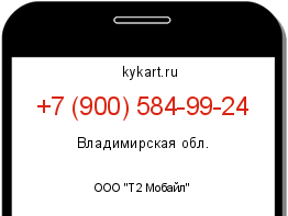 Информация о номере телефона +7 (900) 584-99-24: регион, оператор