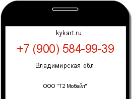 Информация о номере телефона +7 (900) 584-99-39: регион, оператор
