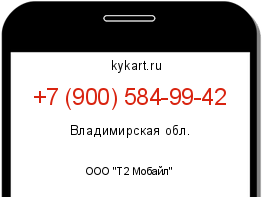 Информация о номере телефона +7 (900) 584-99-42: регион, оператор