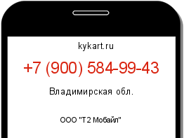 Информация о номере телефона +7 (900) 584-99-43: регион, оператор
