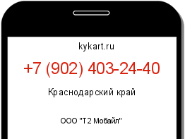 Информация о номере телефона +7 (902) 403-24-40: регион, оператор