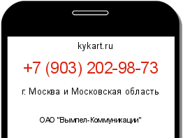 Информация о номере телефона +7 (903) 202-98-73: регион, оператор