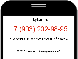 Информация о номере телефона +7 (903) 202-98-95: регион, оператор