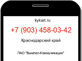 Информация о номере телефона +7 (903) 458-03-42: регион, оператор