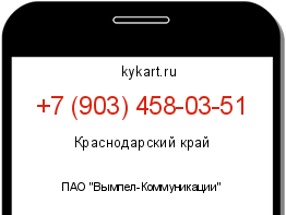 Информация о номере телефона +7 (903) 458-03-51: регион, оператор