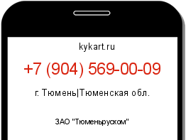 Информация о номере телефона +7 (904) 569-00-09: регион, оператор