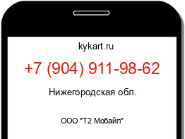 Информация о номере телефона +7 (904) 911-98-62: регион, оператор