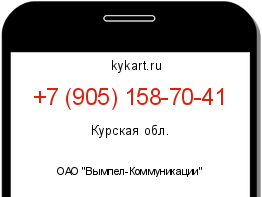 Информация о номере телефона +7 (905) 158-70-41: регион, оператор