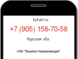 Информация о номере телефона +7 (905) 158-70-58: регион, оператор