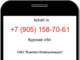 Информация о номере телефона +7 (905) 158-70-61: регион, оператор