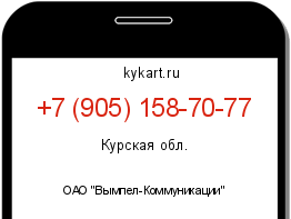 Информация о номере телефона +7 (905) 158-70-77: регион, оператор