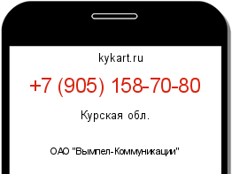 Информация о номере телефона +7 (905) 158-70-80: регион, оператор