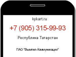 Информация о номере телефона +7 (905) 315-99-93: регион, оператор