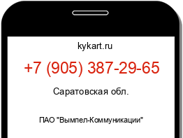 Информация о номере телефона +7 (905) 387-29-65: регион, оператор