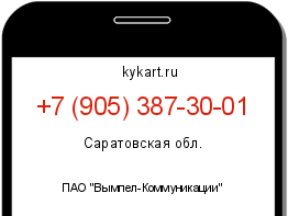Информация о номере телефона +7 (905) 387-30-01: регион, оператор