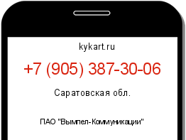 Информация о номере телефона +7 (905) 387-30-06: регион, оператор