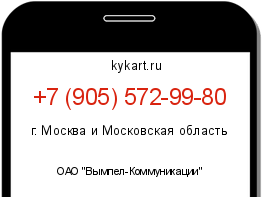 Информация о номере телефона +7 (905) 572-99-80: регион, оператор