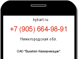 Информация о номере телефона +7 (905) 664-98-91: регион, оператор