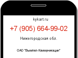 Информация о номере телефона +7 (905) 664-99-02: регион, оператор