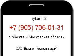 Информация о номере телефона +7 (905) 706-01-31: регион, оператор