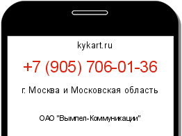 Информация о номере телефона +7 (905) 706-01-36: регион, оператор