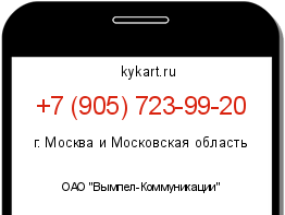 Информация о номере телефона +7 (905) 723-99-20: регион, оператор