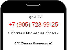 Информация о номере телефона +7 (905) 723-99-25: регион, оператор