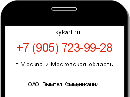 Информация о номере телефона +7 (905) 723-99-28: регион, оператор