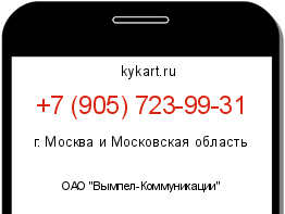 Информация о номере телефона +7 (905) 723-99-31: регион, оператор