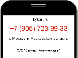 Информация о номере телефона +7 (905) 723-99-33: регион, оператор