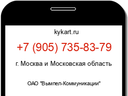 Информация о номере телефона +7 (905) 735-83-79: регион, оператор