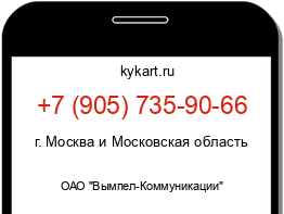 Информация о номере телефона +7 (905) 735-90-66: регион, оператор