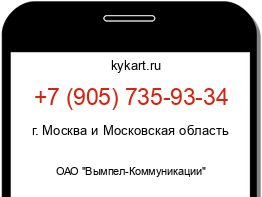 Информация о номере телефона +7 (905) 735-93-34: регион, оператор