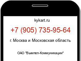 Информация о номере телефона +7 (905) 735-95-64: регион, оператор