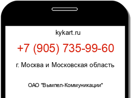 Информация о номере телефона +7 (905) 735-99-60: регион, оператор