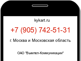 Информация о номере телефона +7 (905) 742-51-31: регион, оператор