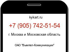 Информация о номере телефона +7 (905) 742-51-54: регион, оператор