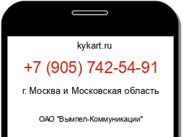 Информация о номере телефона +7 (905) 742-54-91: регион, оператор