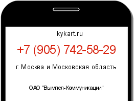 Информация о номере телефона +7 (905) 742-58-29: регион, оператор