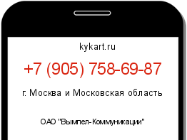 Информация о номере телефона +7 (905) 758-69-87: регион, оператор