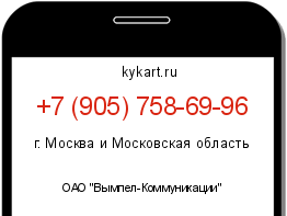 Информация о номере телефона +7 (905) 758-69-96: регион, оператор