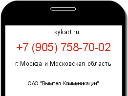 Информация о номере телефона +7 (905) 758-70-02: регион, оператор