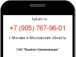 Информация о номере телефона +7 (905) 767-96-01: регион, оператор