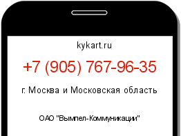 Информация о номере телефона +7 (905) 767-96-35: регион, оператор